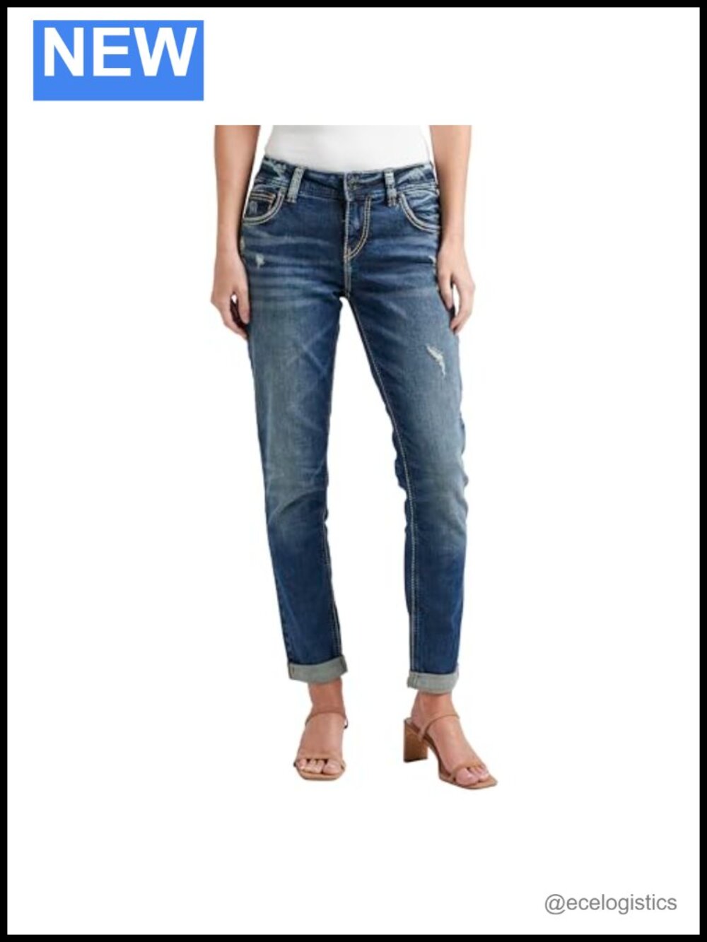 Women's Girlfriend Mid Rise Skinny Jeans, 98% Cotton 2% Elastane